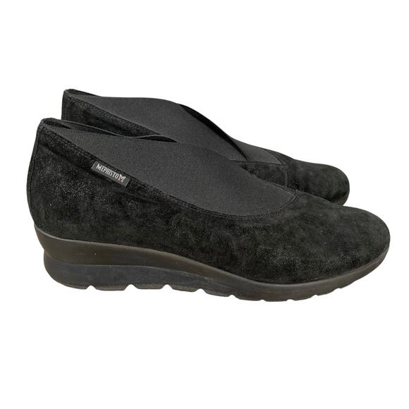 Mephisto Shoes Womens US 9 Black Metallic Shimmer Palmyre Extra Leather Insoles - Picture 1 of 16